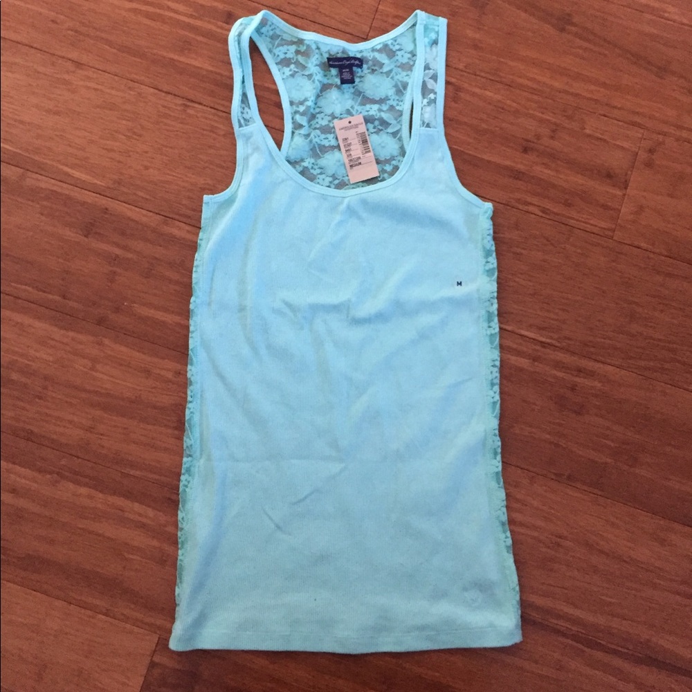 NWT American Eagle Teal Lace Tank Top
